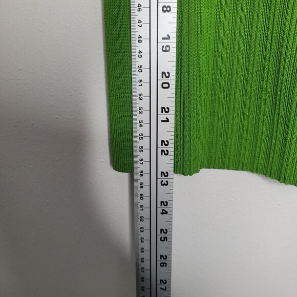 Halogen green ribbed retro 70s vibe wide strap stretch top size medium NWT - Picture 6 of 6